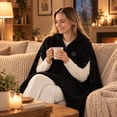 thumbnail image 7 of Wearable Heated Blanket, USB Electric Heated Shawl with Soft Fleece Lining & Side Snap Buttons, Portable Heating Wrap for Home, Office and Travel, Winter Gift for Adults Black, 7 of 7