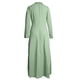 thumbnail image 4 of Vestido liso de mujer con cinturón, manga larga y escote en V profundo, poliéster y spandex, estilo informal y elegante, tallas S-XXXL, 4 of 5