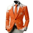 thumbnail image 2 of gcong Formal Christmas Suit Jacket for Boys One Button Slim Fit Blazer Xmas Holiday Print Sport Coat for Wedding Party Prom Orange, 2 of 5