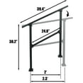thumbnail image 2 of 3-Step Handrails for Outdoor Steps, HandRail Fit 2 or 3 Steps Outdoor Stair Railing Deck Handrail Black Wrought Iron Hand Rails Kit, 2 of 9