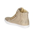 thumbnail image 3 of Liliana CA54 Women Metallic Fabric Chain Lace Up High Top Flat Sneaker, 3 of 5