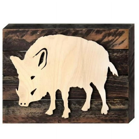 Designocracy 98213-18 Wild Boar Art on Board Wall Decor