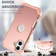 thumbnail image 5 of Decase Compatible with Apple iPhone 16 Phone Case,Shockproof Three Layer Heavy Duty Soft Silicone Rubber Bumper+Hard Plastic Hybrid Protective Case for iPhone 16,Rosegold, 5 of 7