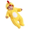 thumbnail image 2 of CUZIBR Chick Boy Girl Fuzzy Halloween Onesie Animal Footed Romper Jumpsuit Hooded Zip Up Long Sleeve Funny Dress-up Party Clothes,Yellow,1-3 Months, 2 of 7