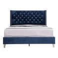 thumbnail image 3 of Maklaine Transitional Upholstered Velvet Full Bed in Navy Blue, 3 of 7