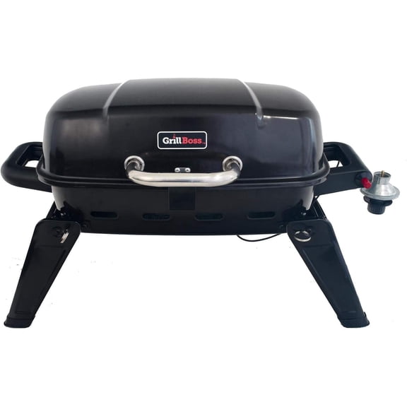 1-Burner Portable Propane Gas Grill, 10,000 BTU Tabletop BBQ with Porcelain-Coated Grate for Camping, Patio & Outdoor Cooking
