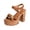 Brown, variant on KEGIRLOM Women's Fashionable Casual Summer Solid Color Fish Mouth Head Style High Heels Sandals Brown 6.5