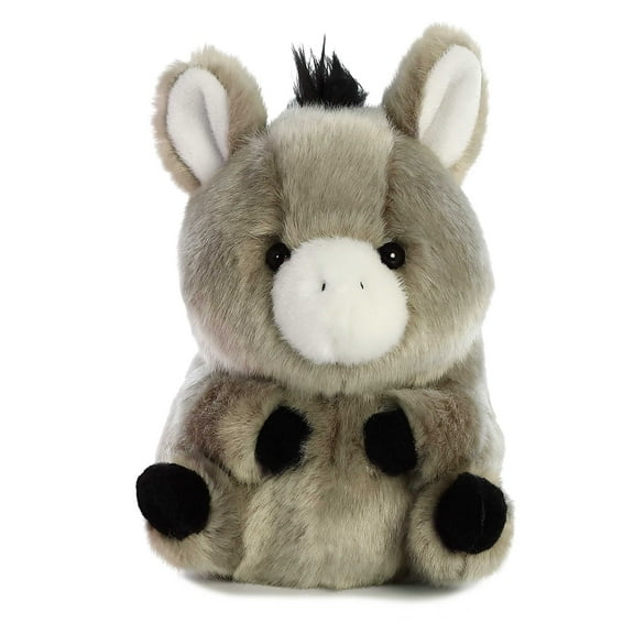 Aurora - Mini Gray Rolly Pet - 5" Bray Donkey - Playful Stuffed Animal