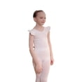 thumbnail image 2 of LYMAYTER Girls Gymnastics Leotards Kids Cross Back Practice for 3-11Y Ruffle Short Sleeve Ballet Bodysuit, 2 of 8
