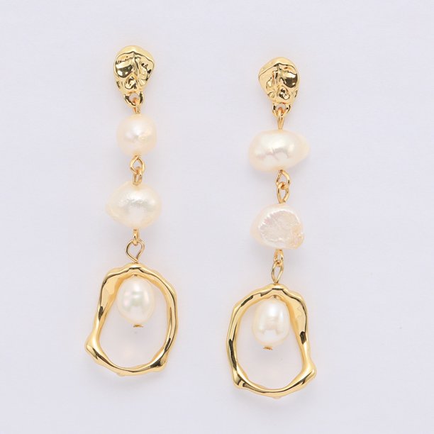 Pendientes largos de perlas Pendientes colgantes de gota para mujer Pendientes de perlas Pendientes colgantes de perlas Pendientes de tuerca Regalo de joyería Pendientes de boda