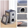 thumbnail image 4 of Cama para Gato 3 Niveles, Casa Condominio Almohadilla Rascadora con 2 Cojines Extraíbles, Cubo Plegable Escondite Plataforma Cueva para Gato Torre Casa para Gatito Interior Antideslizante, 4 of 7