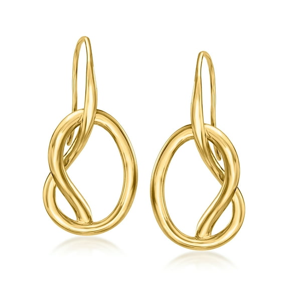 Ross-Simons 18kt Gold Over Sterling Knot Drop Earrings, Women's, Adult