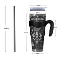 thumbnail image 4 of 40oz Tumbler,Black Halloween Letter Bat Pattern Insulated Tumblers with Removable Handle,Stainless Steel Double Vacuum Coffee Tumbler Cup with Straw for Home,Office,Travel,Party, 4 of 5