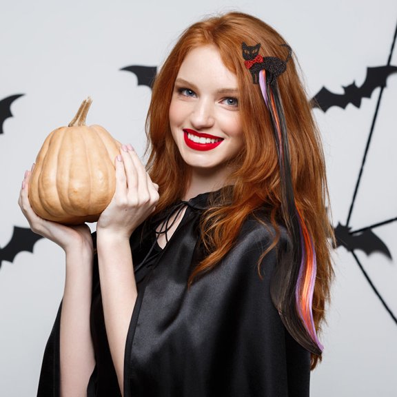 Xihbxyly Juego de Horquillas para Halloween, Diseño de Calabaza Fantasma Colorida y Adorable, Accesorios Festivos Divertidos, Estilos de Murciélago Volador y Calabaza Sonriente, Decoración para Disfr