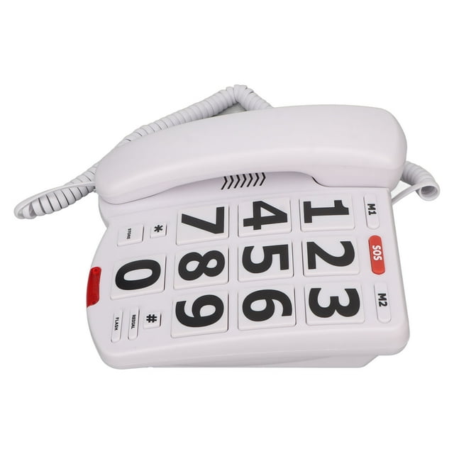 Teléfono Con Botones Grandes, Práctico Volumen Ajustable, Fácil Marcación, Teléfonos Fijos Domésticos Blancos De Alto Volumen Para El Hogar