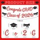 thumbnail image 4 of Yanonmyfd Black and Red Congrats Grad Banner,Class of 2026 Banner and Graduation Caps Garland,Glitter Red Graduation Decorations Banner,Pre-Strung Graduation Banner for Graduation Decorations 2026, 4 of 18
