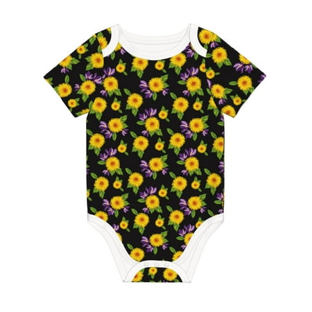 

Matuu Daisies Flowers for Baby Short-Sleeve Bodysuit Soft Cotton Comfortable and Breathable Perfect for Newborns and Infants