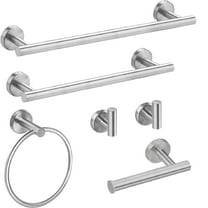 WOWOW 6 Piece Stainless Steel Bathroom Towel Rack Set Wall Mount