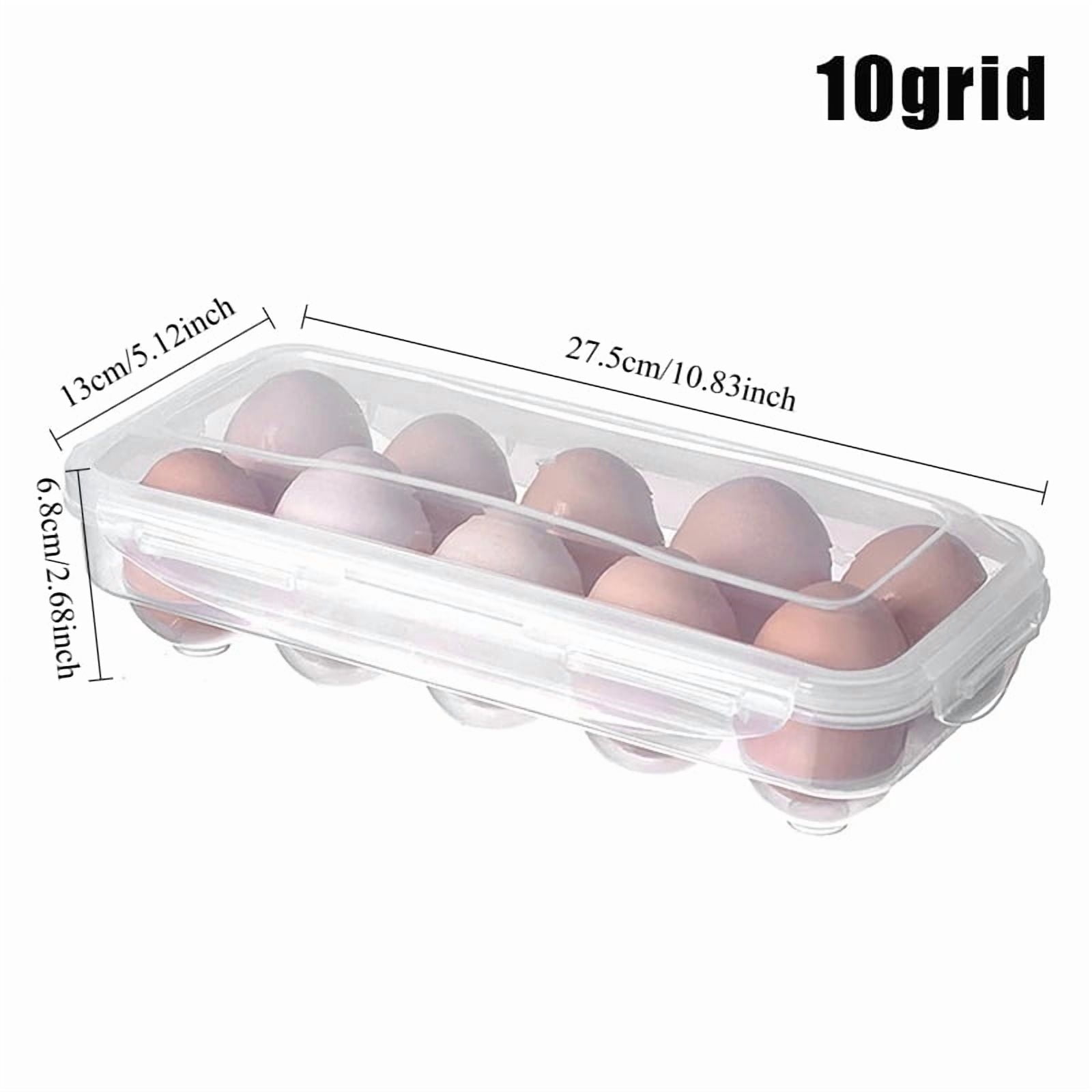 Egg Storage Box 10/18/34 Grids Refrigerator Egg Organizer Tray Stackable Egg Holder Container