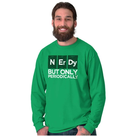 Periodically Nerdy Chemistry Science Long Sleeve TShirt Men Women Brisco Brands 2X