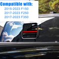 thumbnail image 3 of GHSDFBB Rear Middle Window Decals,American Flag Vinyl Decal Compatible with Ford F150 F250 F350 F450 2015-2024,USA Flag Back Sliding Window Sticker(Red+Black,1PC), 3 of 6