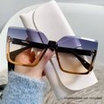 thumbnail image 2 of Gafas de sol de Metal de medio Marco de estilo europeo y americano para mujer, gafas de sol delgadas de moda, gafas Anti-uv, nuevas, 2 of 5