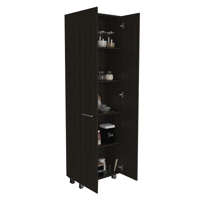 Tall Storage Cabinet Kitchen Pantry Cupboard Organizer Furniture Home Black 