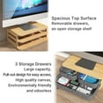 Yoneston Desk Organizer with Drawers, Bamboo Monitor Stand Riser with