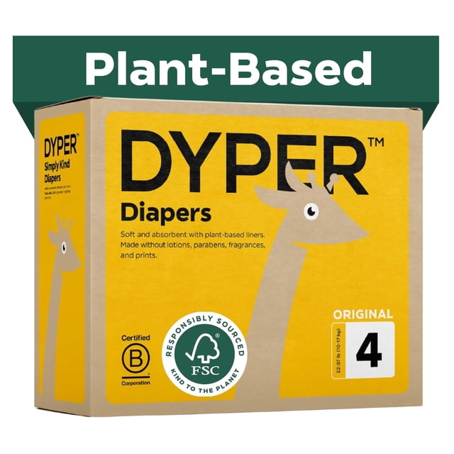 Pañales para bebés DYPER, tela hipoalergénica, tamaño 4 (22-37 libras) x144
