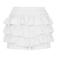 thumbnail image 6 of ABATAB Women's Ruffle Skorts Elastic Waist Tiered Bottoms Trendy Summer Beach Vacation Shorts, 6 of 6