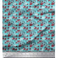 thumbnail image 1 of Soimoi Cotton Poplin Fabric Leaves & Floral Shirting Printed Fabric 1 Yard 42 Inch Wide, 1 of 1