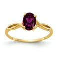thumbnail image 1 of Solid 14k Yellow Gold 7x5mm Oval Rhodolite Garnet January Red Gemstone Engagement Ring Size 5, 1 of 3