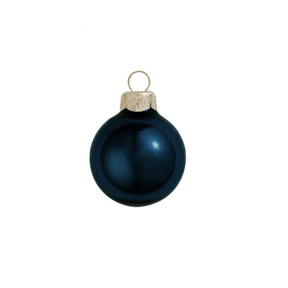 6ct Shiny Midnight Blue Glass Ball Christmas Ornaments 4" (100mm)
