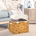 thumbnail image 5 of Foldable Fabric Storage Bin With Handle Collapsible Basket Box Storage With Lid Organizer Orange Black Pumpkins Bats, 5 of 7