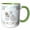 Green/White, variant on 3drose, Cute Floral Watercolor Easter Bunny Illustration - Hello Spring, 15oz Mug