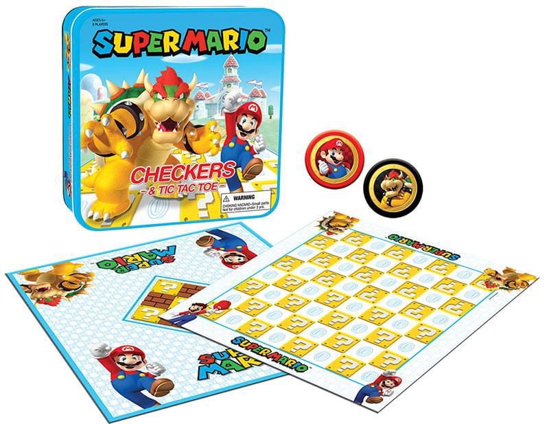 USAopoly DAMES & TIC TAC TOE: Super Mario Contre Bowser Jeu De Plateau
