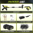 thumbnail image 3 of 20V Cordless Tiller Cultivator, 360RPM Electric Garden Rototiller with (2) 4.0Ah Batteries and Fast Charger, 8.9" Tilling Width & 6.8" Depth, Portable Tiller for Garden, Lawn, and Soil Cultivation, 3 of 10
