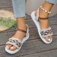 thumbnail image 5 of CAICJ98 Women'S Sandals Women's Braided Flat Sandals Strappy Dressy Sandals Slip on Memory Foam Slide Sandals,Beige, 5 of 5