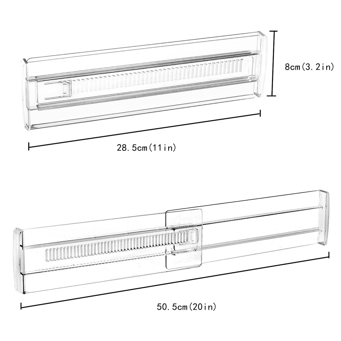 Adjustable Drawer Dividers -9 Pack Expandable 11"-20" Kitchen Drawer Organizers Separators for Utensils, Tools, Clothing, Socks, Dresser, Easy Assemble, Secure Fit - Long Dividers