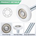 thumbnail image 2 of Uxcell 2-Pack Nylon Garage Door Rollers, 1.8" Garage Door Wheels 4.72" Stem, 6200zz for Garage Doors/Flap Doors, White, 2 of 6