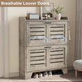 thumbnail image 3 of Shoe Cabinet Storage for Entryway, Narrow Shoe Cabinet with 2 Flip Drawers, Freestanding Hidden Slim Shoe Organizer Cabinet with Hooks for Foyer, Hallway, Garage, 3 of 9