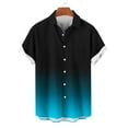 thumbnail image 2 of ZQUUVOU Men's Shirt Casual Turndown Collar Printing Short Sleeve Button Shirt (Sky Blue,M), 2 of 5