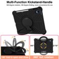 thumbnail image 4 of Decase for iPad 10th Generation 10.9 inch 2022 Case,Shockproof Kids-Friendly Rubber Cover with Stable Kickstand, Rotating Handle Grip, Shoulder Strap & Pencil Holder, Black, 4 of 7