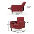 thumbnail image 4 of Mason Mid Century Modern Indoor Fabric Recliner, Red, 4 of 11