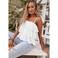 thumbnail image 4 of FreshPretty Spaghetti Strap Ruffle Babydoll Peplum Tank Tops for Women Summer Cute Flowy Beach Vacation Cruise Outfits, 4 of 6
