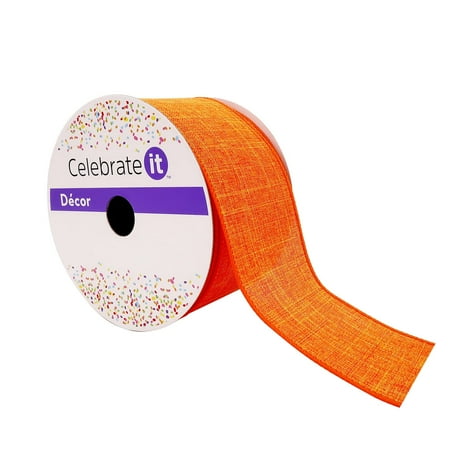 UPC: 0191518419177 | 2.5  Faux Linen Wired Ribbon by Celebrate It™