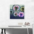 thumbnail image 2 of ARTCANVAS Colorful Dandelion Navy Blue Teal Pink Square Canvas Art Print - Size: 18" x 18" (0.75" Deep), 2 of 9