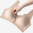 thumbnail image 4 of YWDJ Bras for Women Plus Size Front Closure Comfy Bras No Wires Lounge Bras Wide Strap Full Coverage Push up Wrap Comfortable Bras Padded Plus Size Comfortable Bras Solid Bras Beige 2XL, 4 of 7