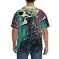 thumbnail image 3 of Kdxio Men's Hawaiian Shirt for Men Short Sleeve Shirt Cartoon Art Skull Summer Casual Holiday Beach Button Down T-Shirts, 3 of 5