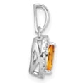 thumbnail image 5 of Auriga Fine Jewelry 14K White Gold Lab Grown Diamond and Citrine Pendant for Women (L-16.9mm), 5 of 6